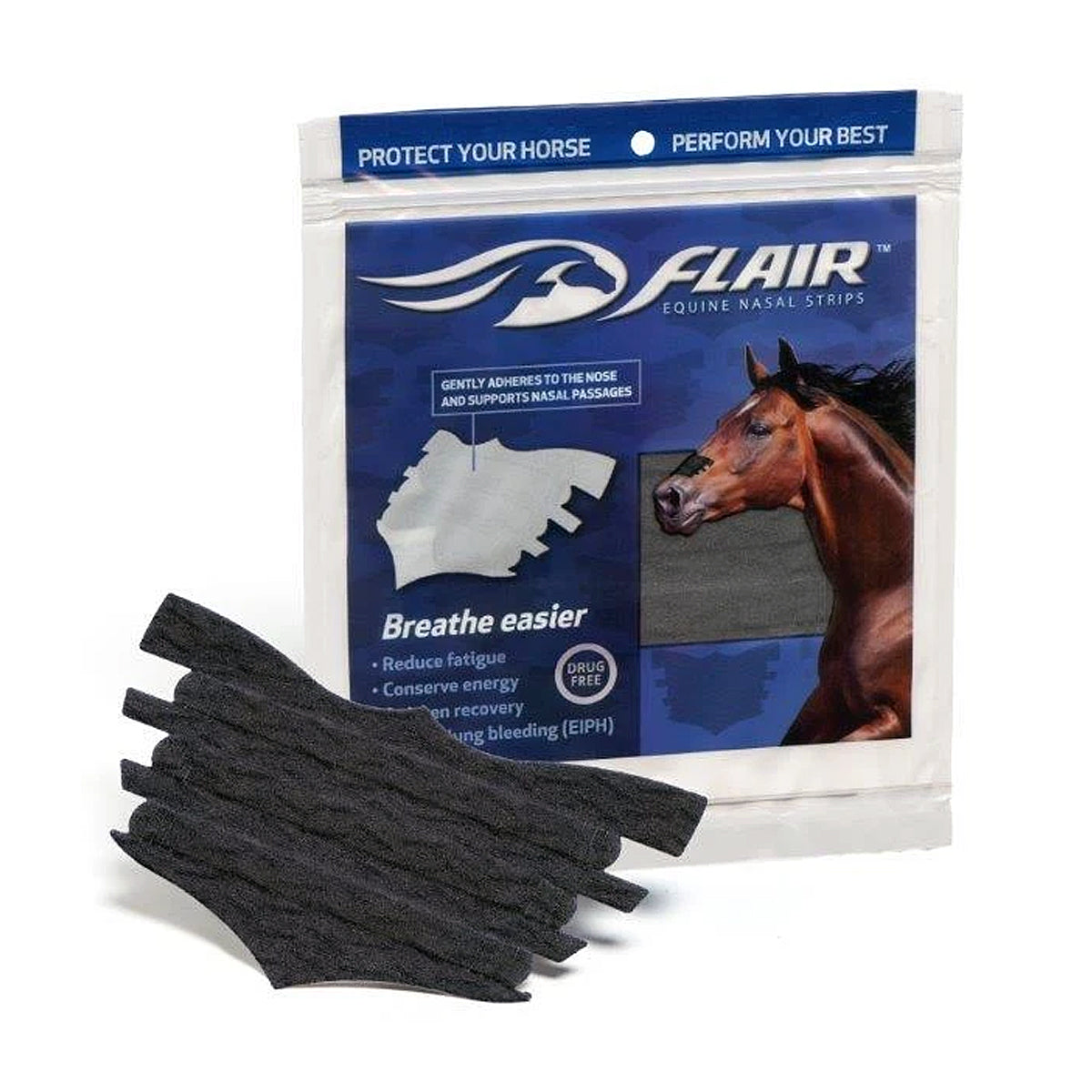 Flair Equine Nasal Strips for Horses - Improve Breathing & Performance During Training & Competition - Ideal for Racing, Jumping & Endurance Riding