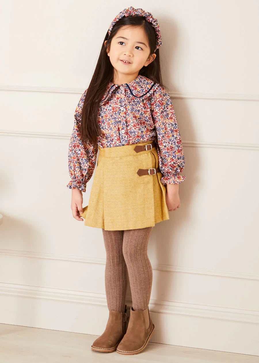 Beatrice Floral Blouse and Skirt Set for Girls | Elegant Spring Summer Outfit | Perfect for School, Parties & Family Photos