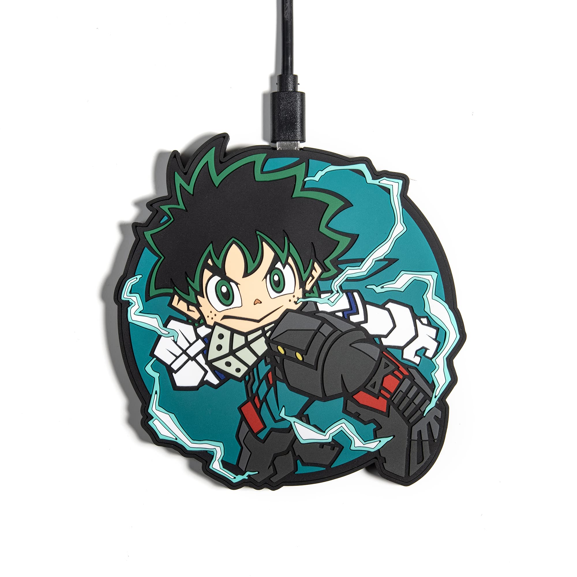 Numskull Official My Hero Academia 10W Fast Qi Wireless Charger Pad - Compatible with All Qi-Enabled Phones (iPhone, Samsung, Pixel) - Perfect for Anime Fans, Bedside Charging & Office Use