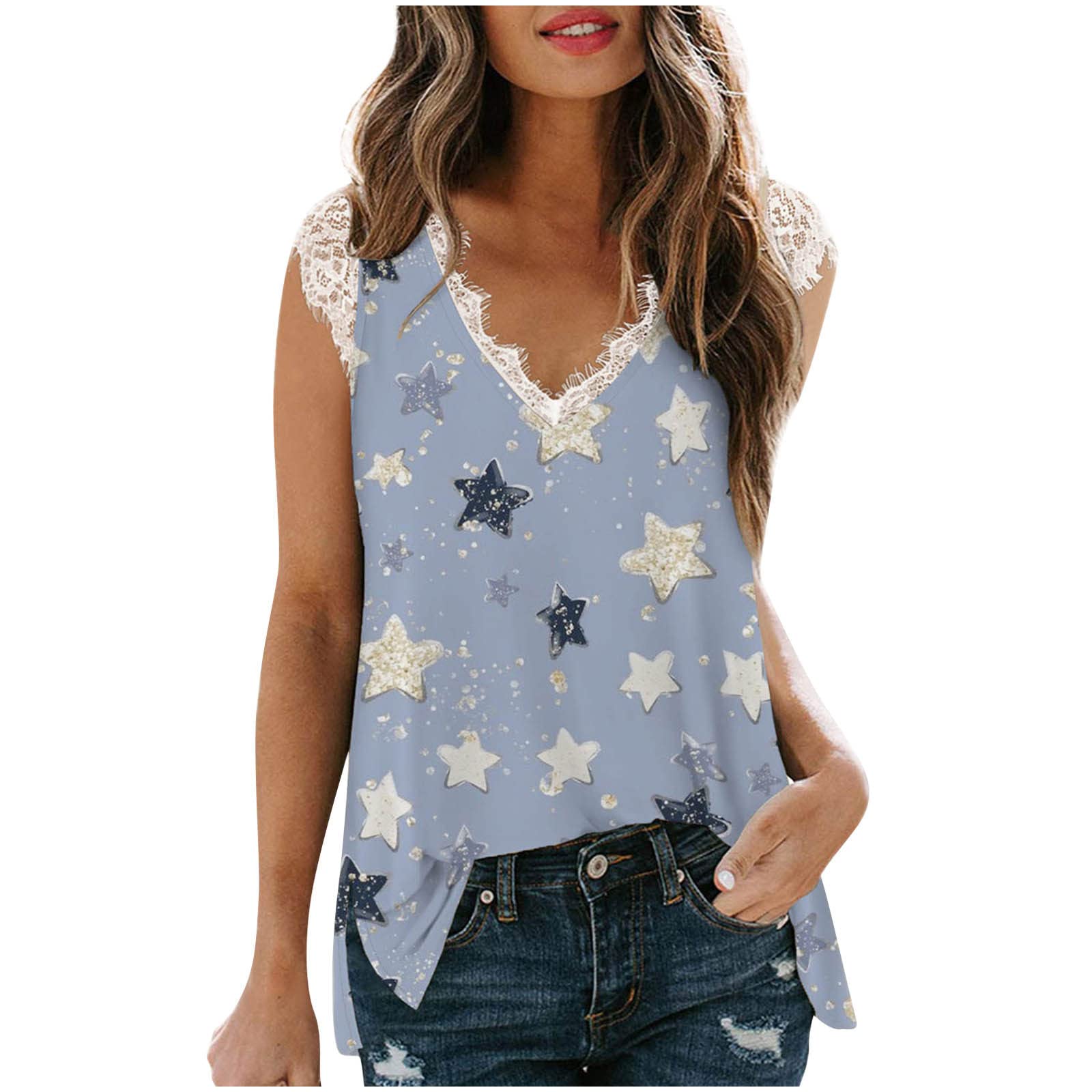 Women's Business Casual Tops - Sleeveless Printed Lace Vest Tops for Work & Office Wear | Fashionable Basic Tank Tops for Women | Perfect for Business Meetings, Office Outfits & Smart Casual Occasions