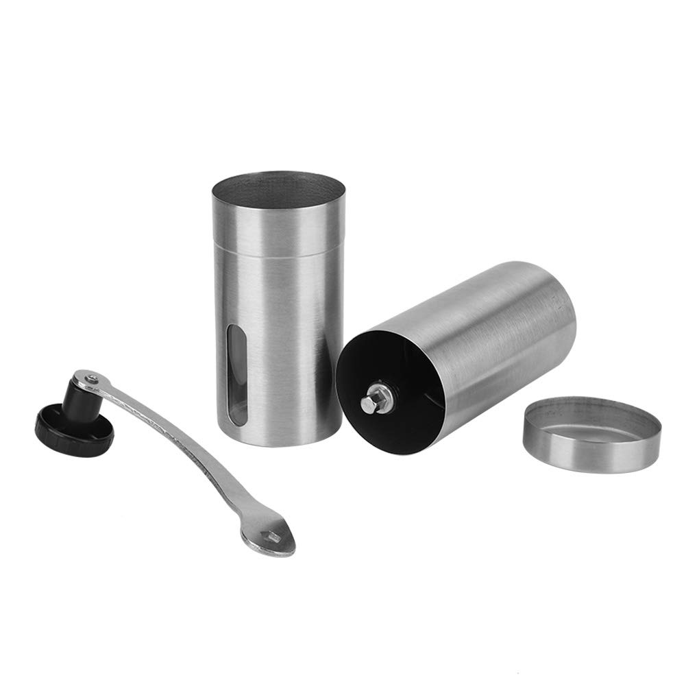 Jerliflyer Manual Coffee Grinder - 304 Stainless Steel Portable Hand Crank Coffee Mill for Espresso, French Press & Pour Over - Perfect for Home, Office & Travel Coffee Brewing