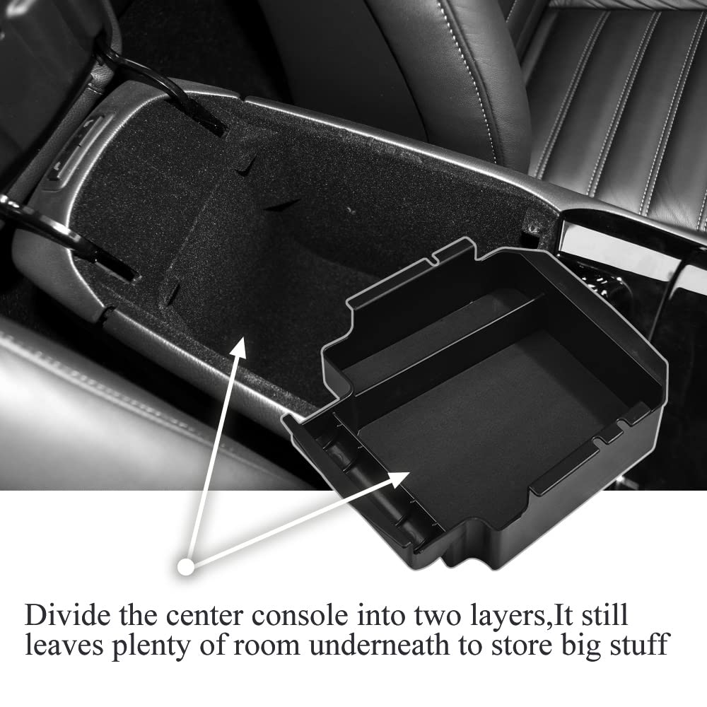 VESUL Center Console Organizer for Ford Fusion 2013-2016 - ABS Armrest Storage Box Tray Insert with Glove Pallet | Perfect for Car Organization & Road Trips