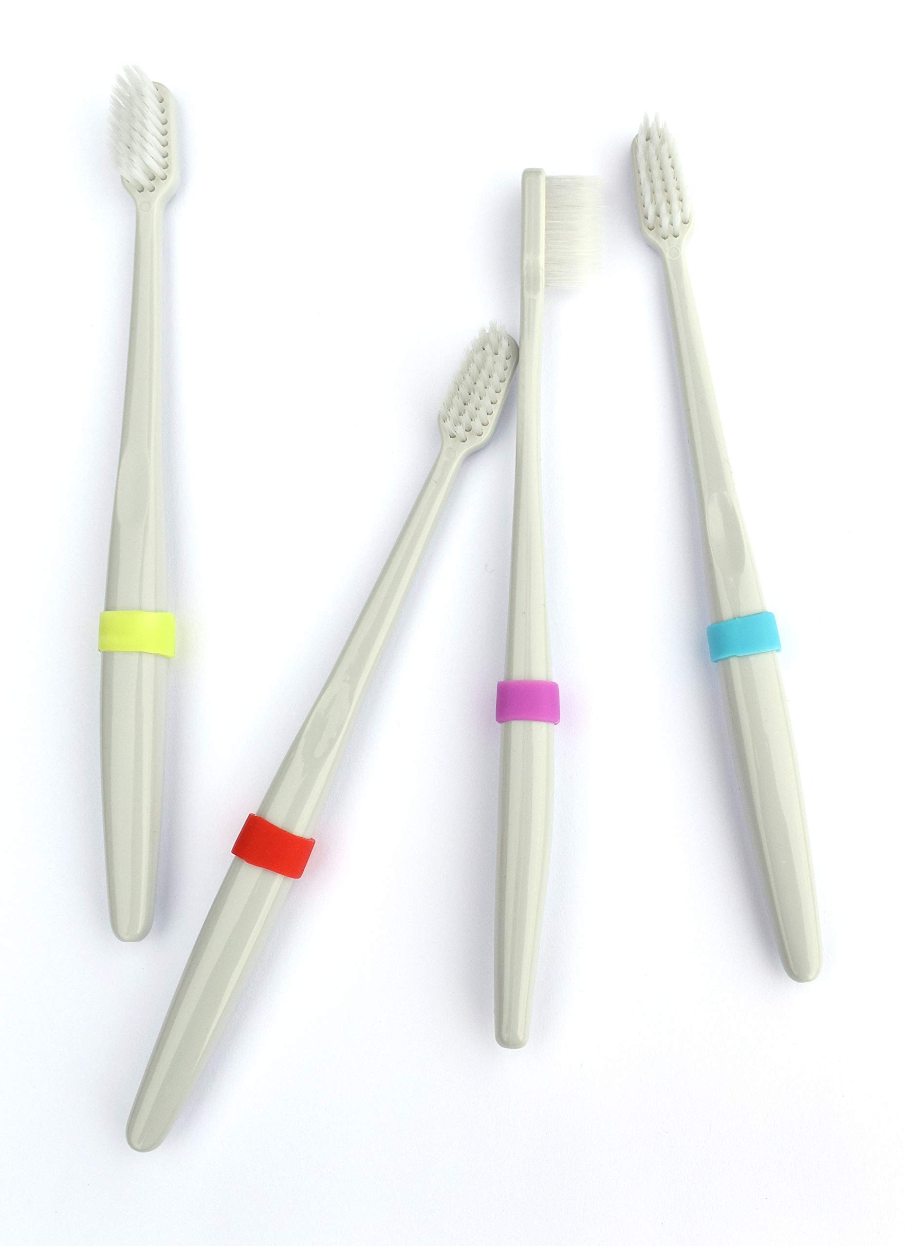 CUPmarker Reusable Toothbrush Labels - 6 Pack Adjustable Toothbrush Markers for Standard Toothbrushes | Perfect for Family, Travel & Kids' Toothbrush Identification