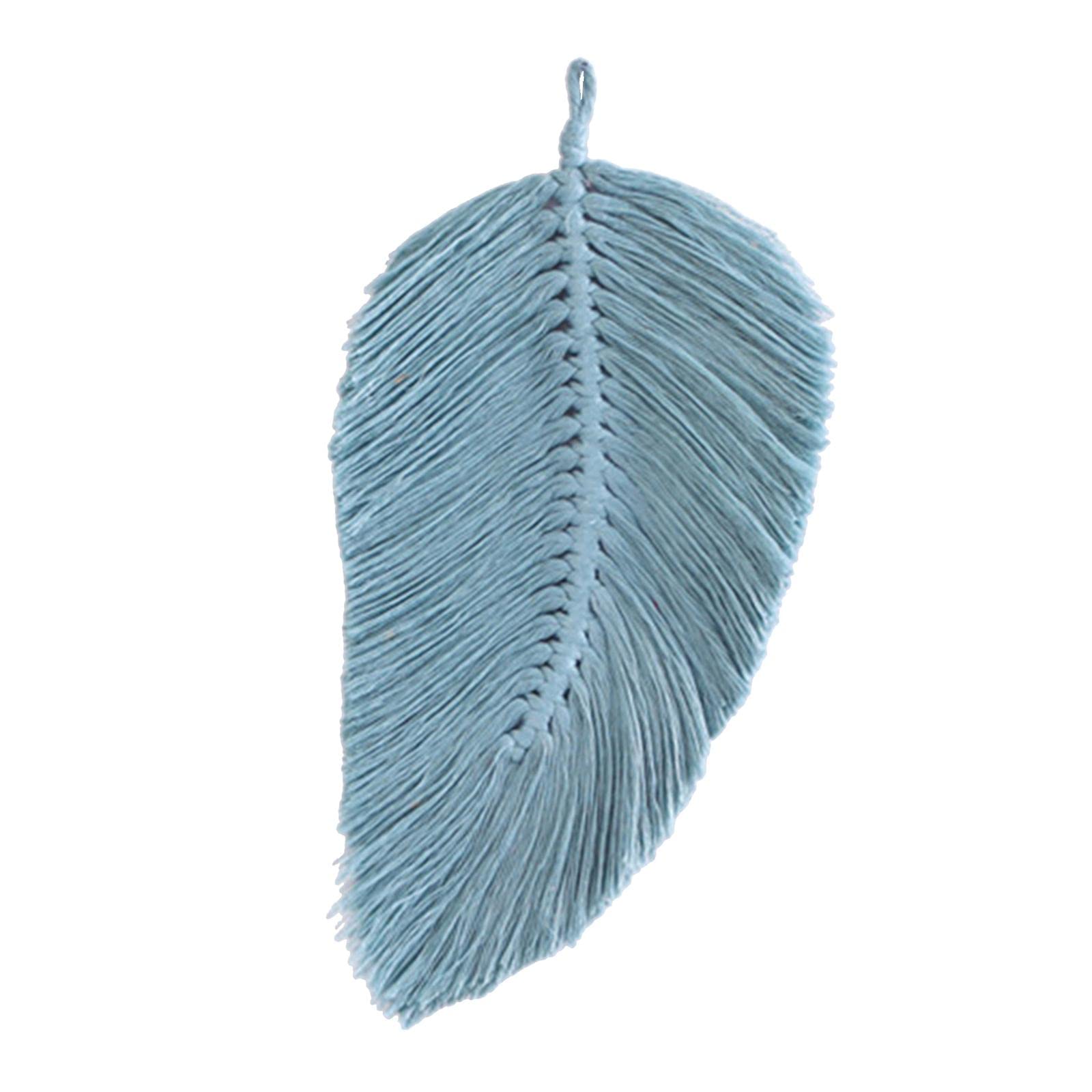 Bohemian Macrame Wall Hanging Tapestry - Handmade Boho Art Decor for Dorm Room, Living Room, Bedroom - Blue Cotton Fiber Wall Art for Home Decor, Wedding Gift & Housewarming Present