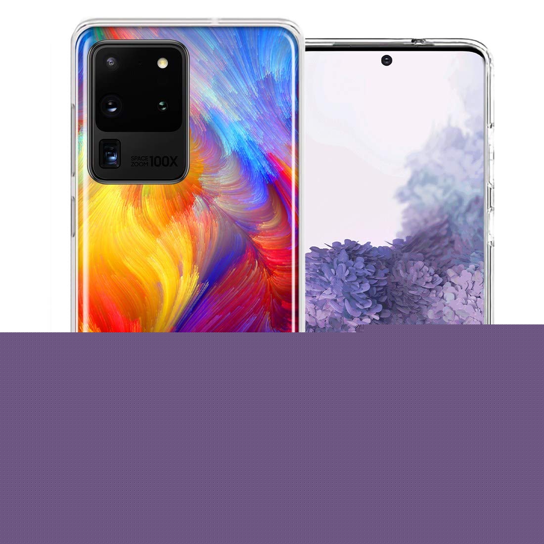 Samsung Galaxy S20 Ultra Case - Feather Paint Design Double Layer Protective Cover | Shockproof & Slim Fit for Everyday Use, Travel & Outdoor Activities