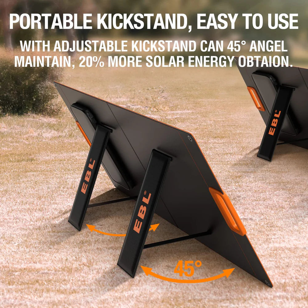 EBL Solar Apollo 100W Portable Solar Panel - Foldable & Waterproof for Camping, RV, Hiking, Emergency Power - High Efficiency Solar Charger for Phones, Laptops, Power Stations