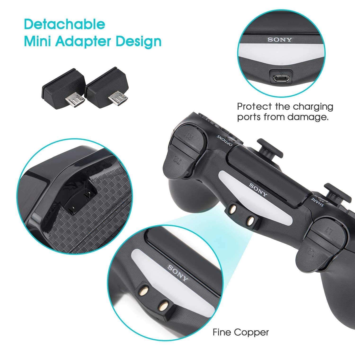 Fast Charging PS4 Controller Charger Station Dock - 2-Hour Quick Charge for DualShock Wireless Controllers (PS4/PS4 Pro/PS4 Slim) | Perfect for Gaming Marathons & Multiplayer Sessions