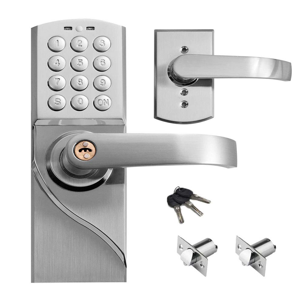 Gimkok Smart Keyless Entry Door Lock with Keypad - Commercial Grade Electronic Deadbolt for Front, Interior & Exterior Doors - Right Handed Silver Finish - Ideal for Homes, Offices, Rentals & Bedroom Security