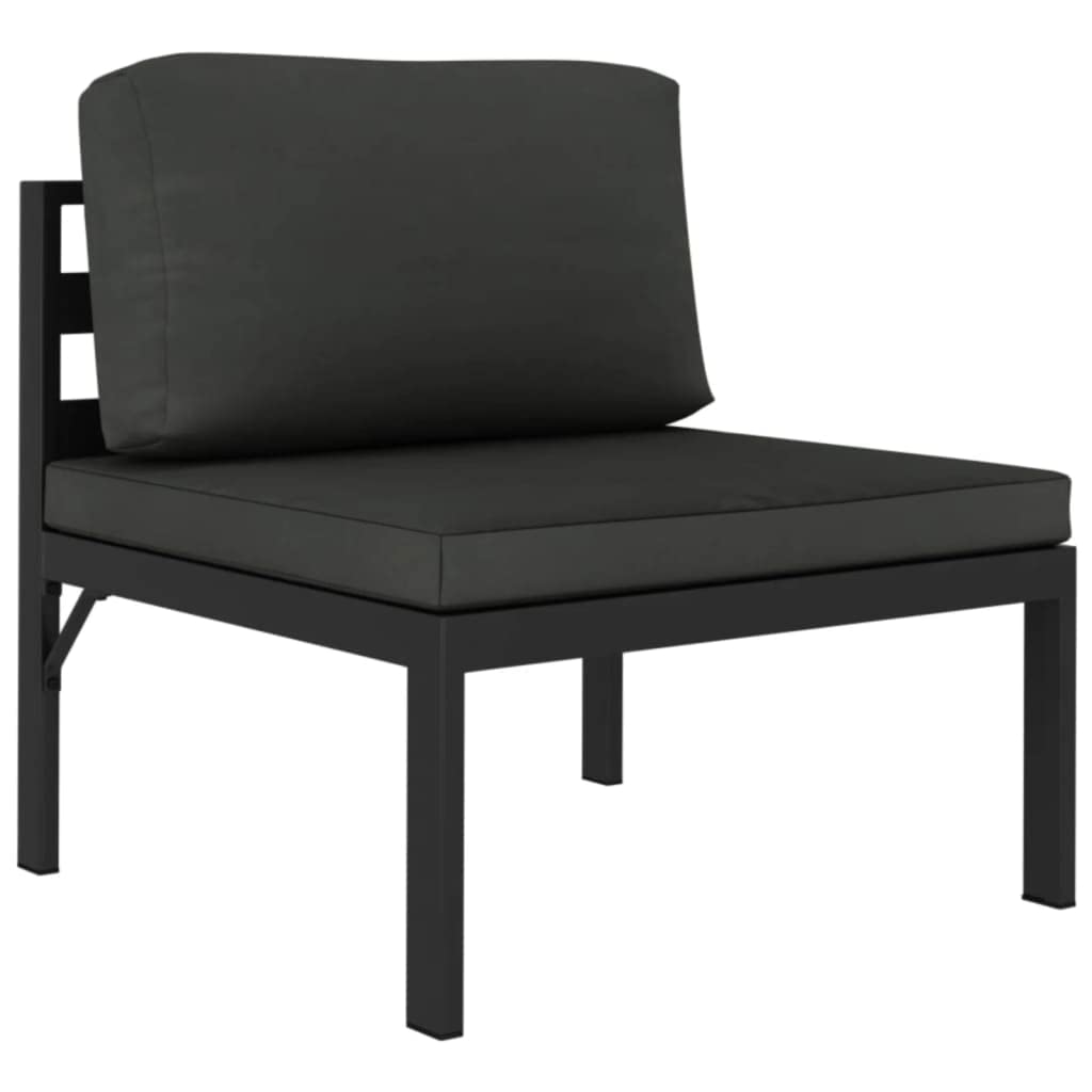 vidaXL 8-Piece Patio Lounge Set in Anthracite - Durable Aluminum Outdoor Furniture with Modular Design, Comfortable Cushions & Back Pillows for Garden, Poolside, and Backyard Relaxation