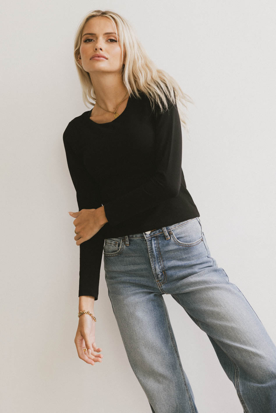 Kendra Basic Black Top for Women - Soft & Comfortable Casual Shirt - Perfect for Everyday Wear, Office & Outings