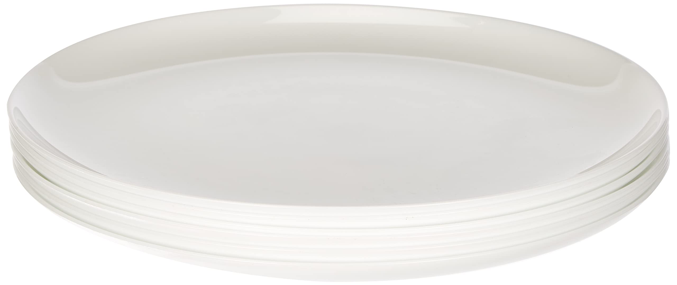 H&H Premiere Set of 6 Opal White Pizza Plates - Durable Dinnerware for Parties, Restaurants & Family Gatherings