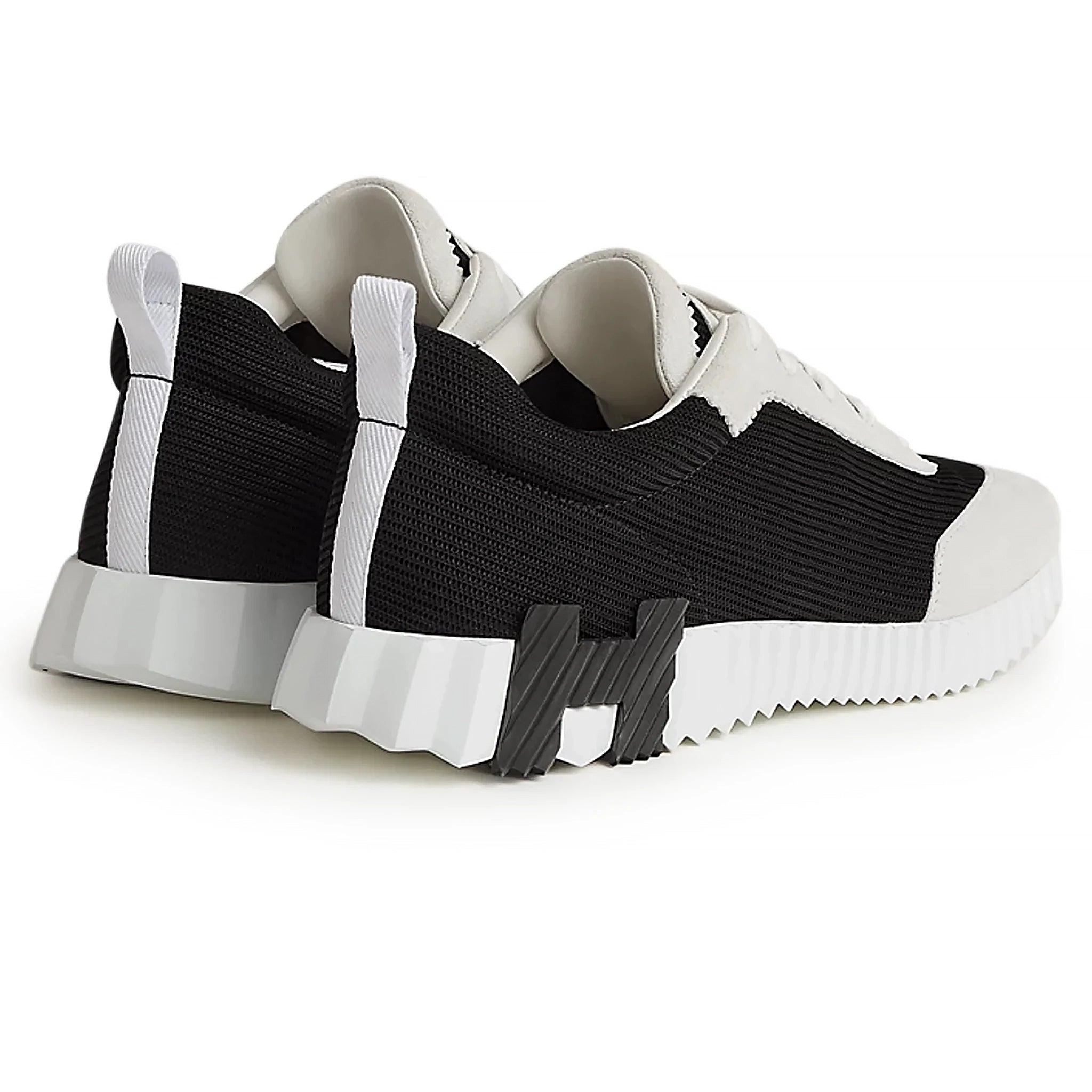 Hermès Paris Bouncing Sneakers for Women - White & Black Leather High-Top Fashion Sneakers | Casual Wear, Street Style & Luxury Comfort