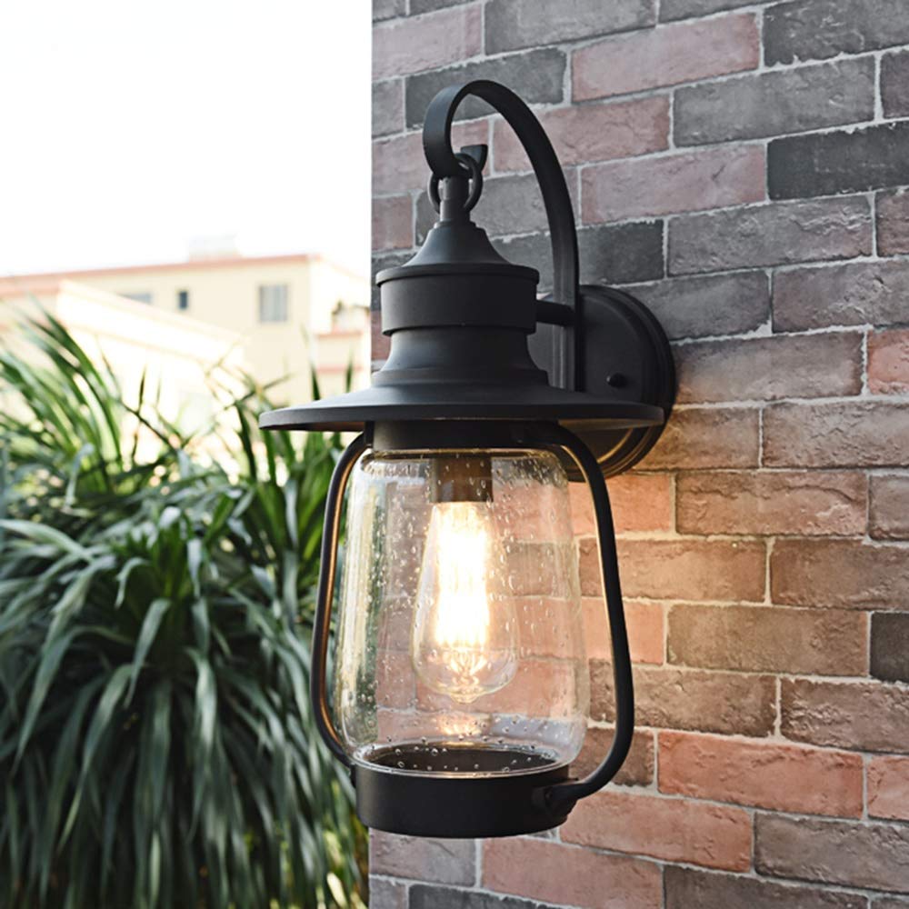 Chinese Horse Lantern Wall Lights - Frosted Spray Paint Finish, Waterproof Rust-Resistant Outdoor Wall Sconce with E27 Light Source for Balcony, Corridor, Aisle - Perfect for Asian-Themed Decor, Garden Lighting, and Vintage Home Accents