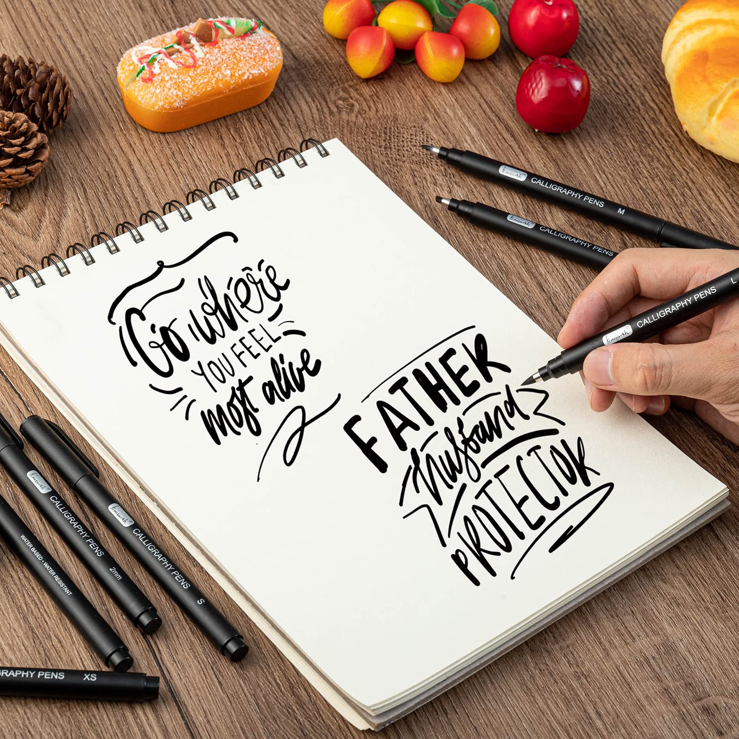 8-Size Calligraphy Pen Set for Beginners - Brush Lettering Pens for Handwriting, Art & DIY Projects - Perfect for Calligraphy, Journaling, Scrapbooking & Gift Wrapping