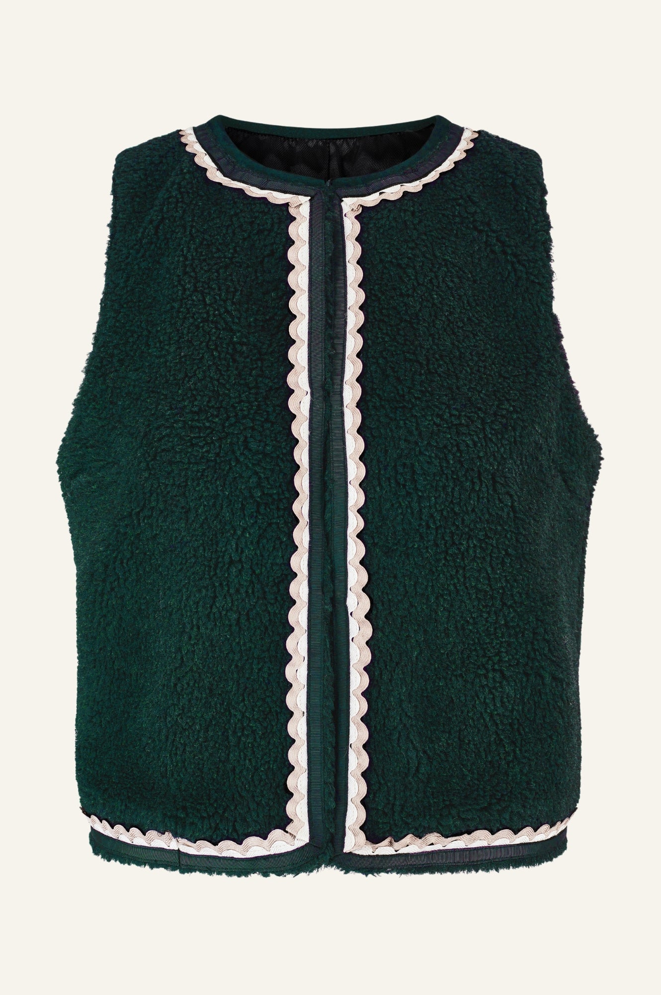 Eco-Friendly Fleece Vest for Men & Women - Lightweight & Warm Green Trim Detail Gilet - Perfect for Outdoor Hiking, Camping & Casual Wear