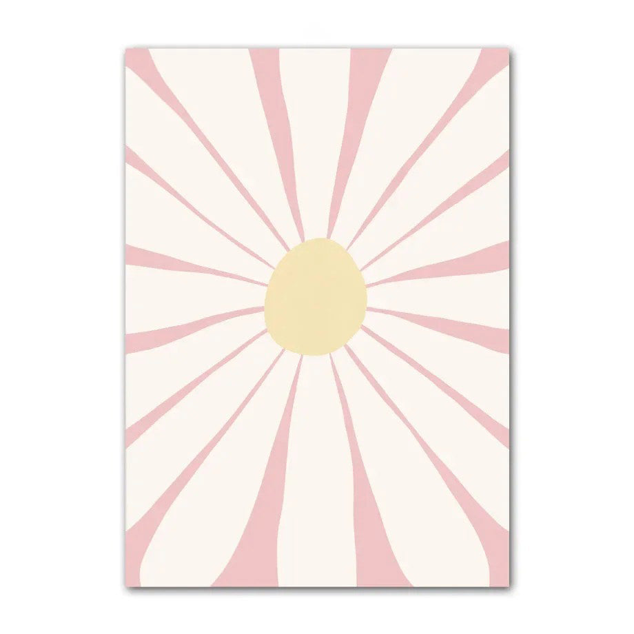 Minimalist Aesthetic Pastel Flowers Canvas Wall Art Posters - Perfect for Bedroom, Living Room & Office Decor
