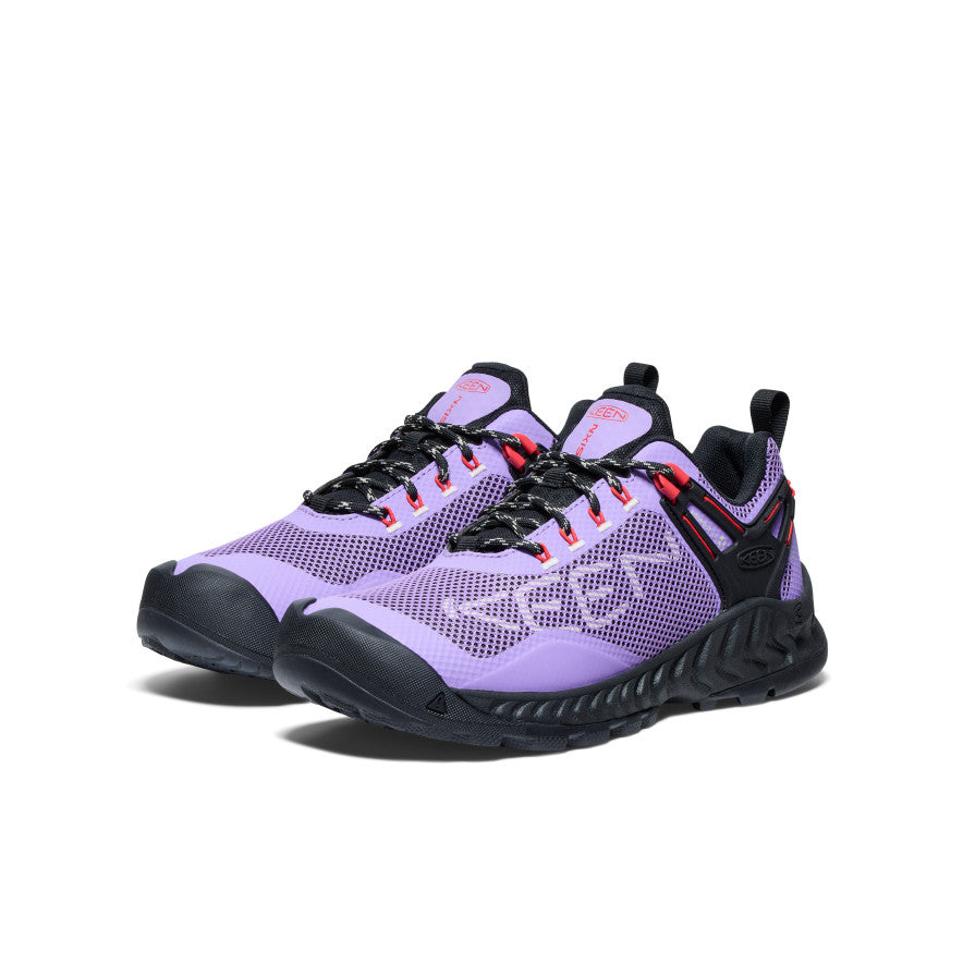 NXIS EVO Women's Waterproof Running Shoes - Paisley Purple/Poppy Red | Lightweight & Breathable for Trail Running, Hiking & Outdoor Activities