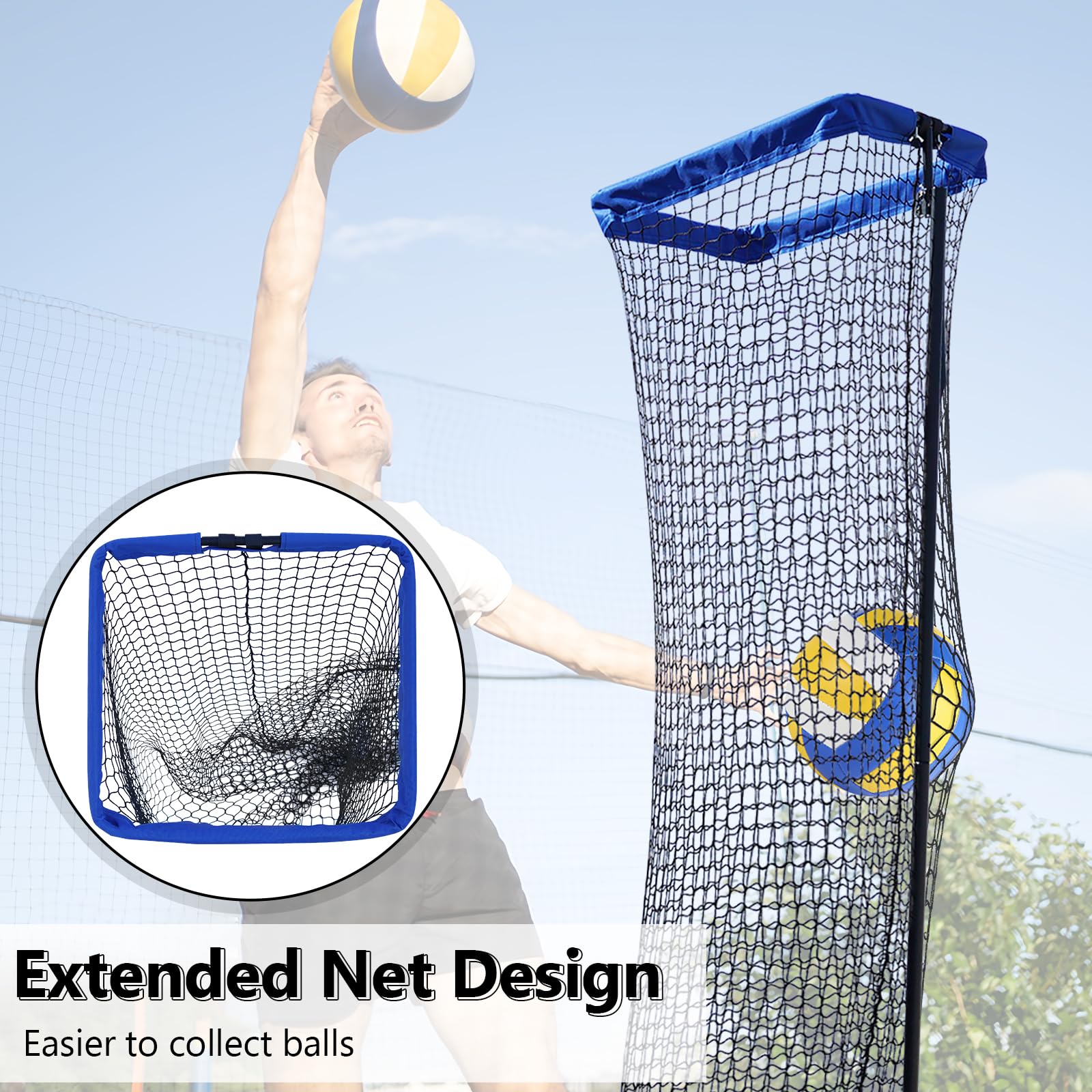 Volleyball Setter Trainer - Adjustable Net for Indoor & Outdoor Practice