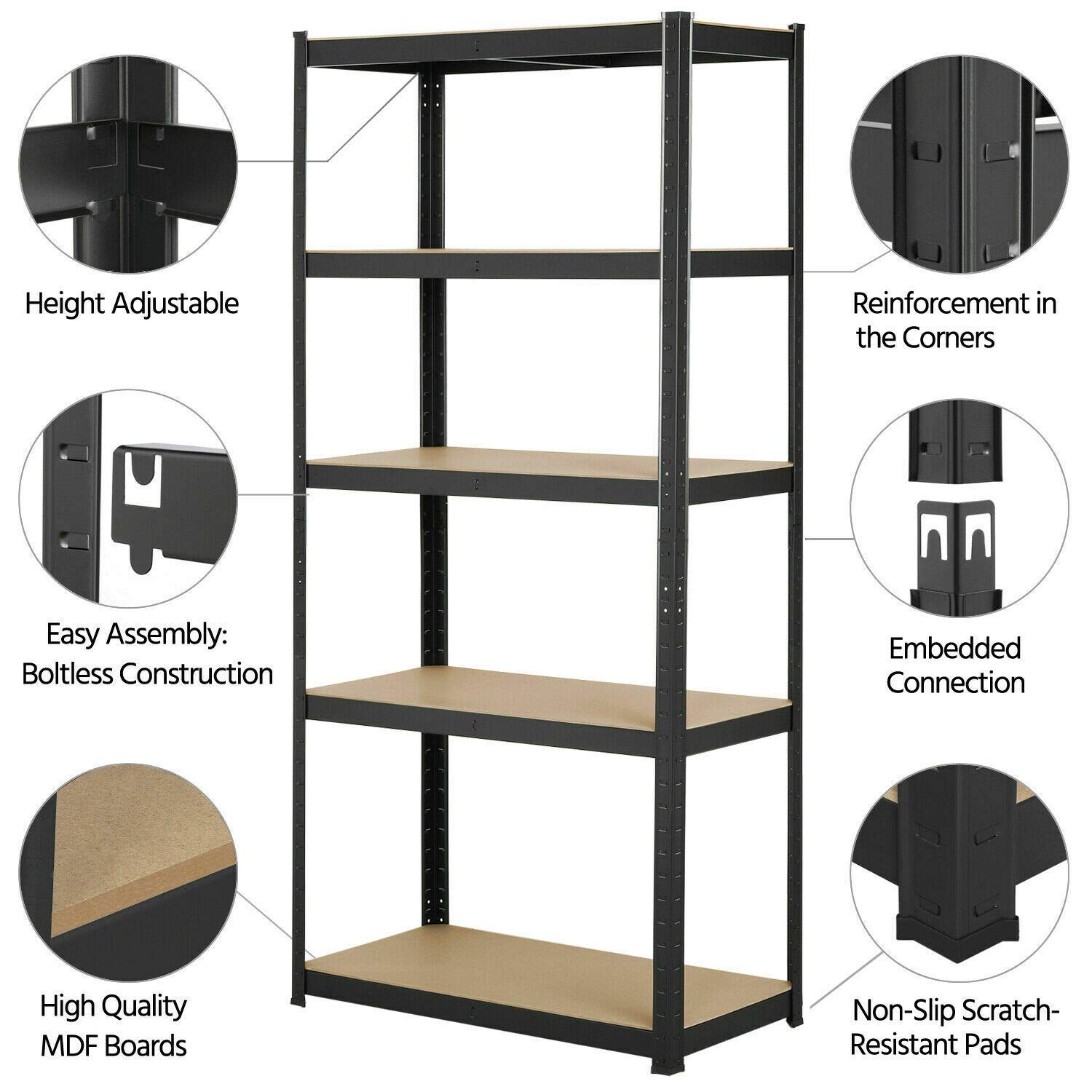 5-Tier Heavy Duty Metal Shelving Unit - 28