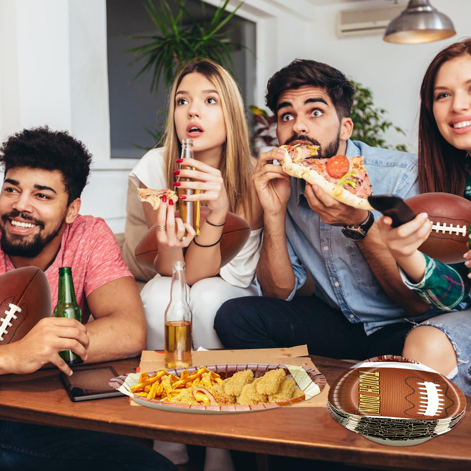 40Pcs 11 Inch Football Plates - Football Party Supplies for Game Day, Birthday, Tailgate & Family Gatherings - Perfect for Super Bowl, Sports Themed Parties & Home Decor