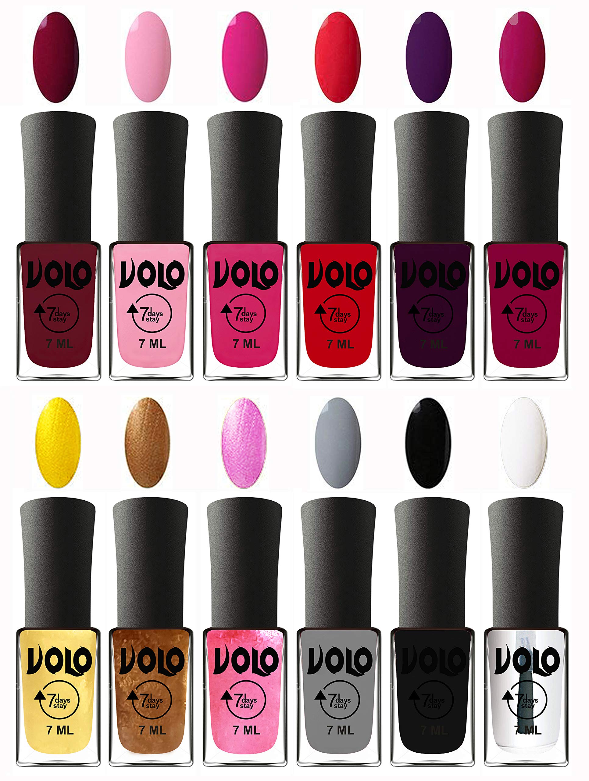 Volo 12-Piece Nail Polish Set - Long Lasting, Non-Toxic Gel Nail Polish with Modern Colors for Women - Perfect for Manicures, Pedicures & Nail Art Designs