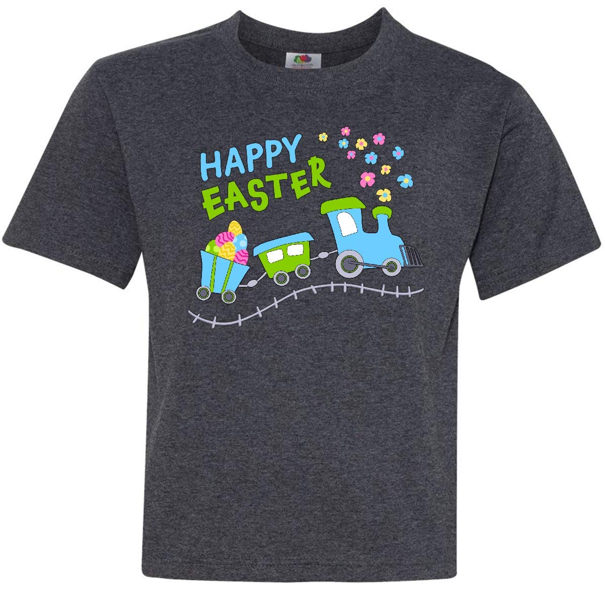 Inktastic Happy Easter Train Youth T-Shirt - Cute Easter Graphic Tee for Kids - Fun Holiday Outfit for Easter Egg Hunts & Spring Celebrations