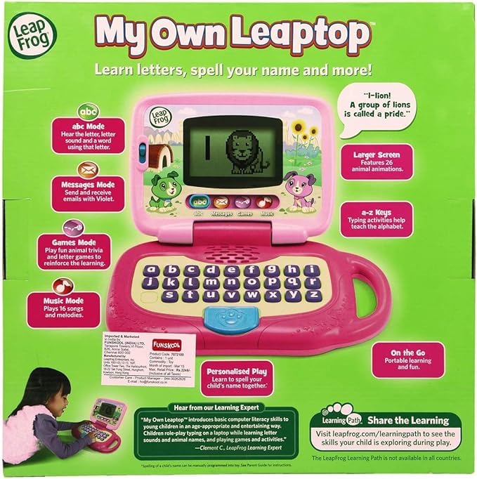 LeapFrog My Own Leaptop - Pink Educational Learning Laptop Toy for Kids Ages 2-5 Years | ABCs, Numbers, Music & Games | Perfect for Preschool Learning & Pretend Play