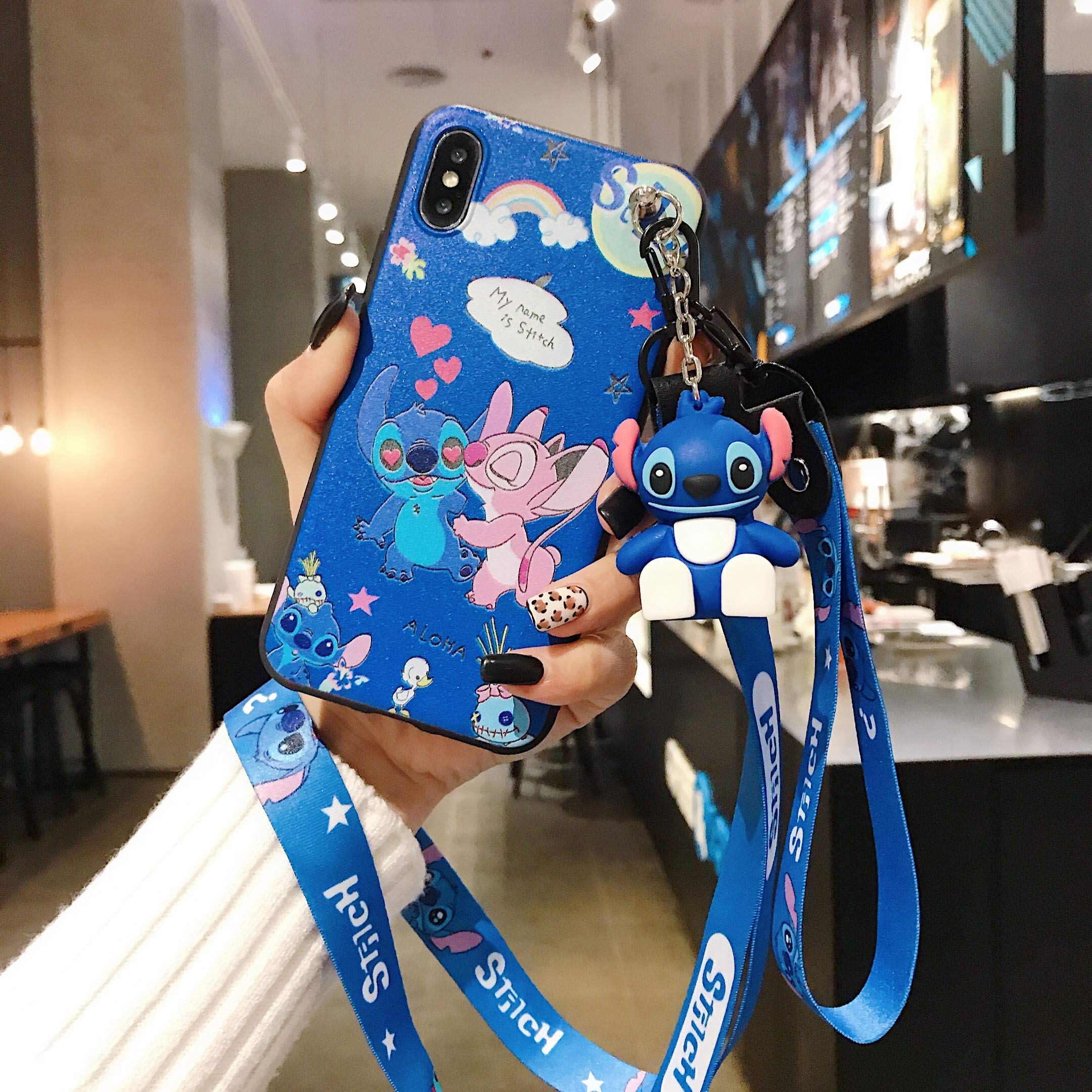 MOQINO Cartoon Phone Case for iPhone 13 - Soft TPU Protective Cover with Stand & Strap Holder - Perfect for Hands-Free Viewing, Gaming, and Daily Protection
