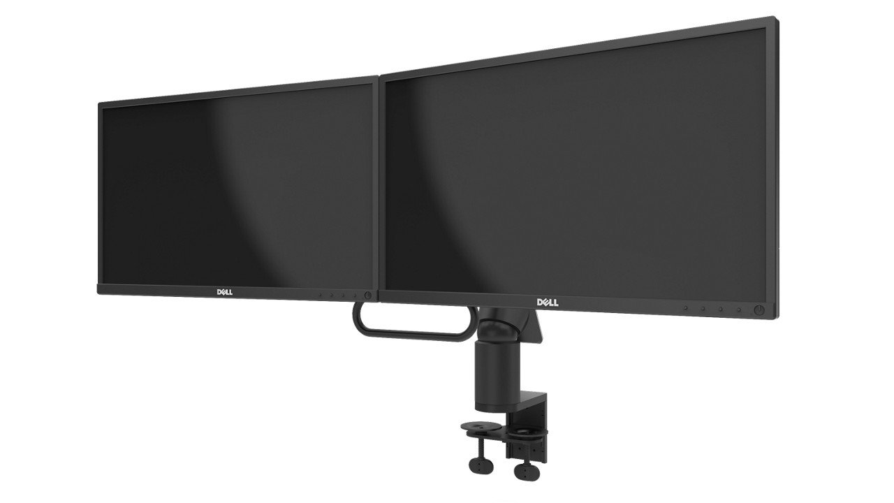 Dell MDA17 Dual Monitor Arm - Adjustable VESA Mount Stand for 13-32 Inch Screens, Black | Ergonomic Home Office & Gaming Setup