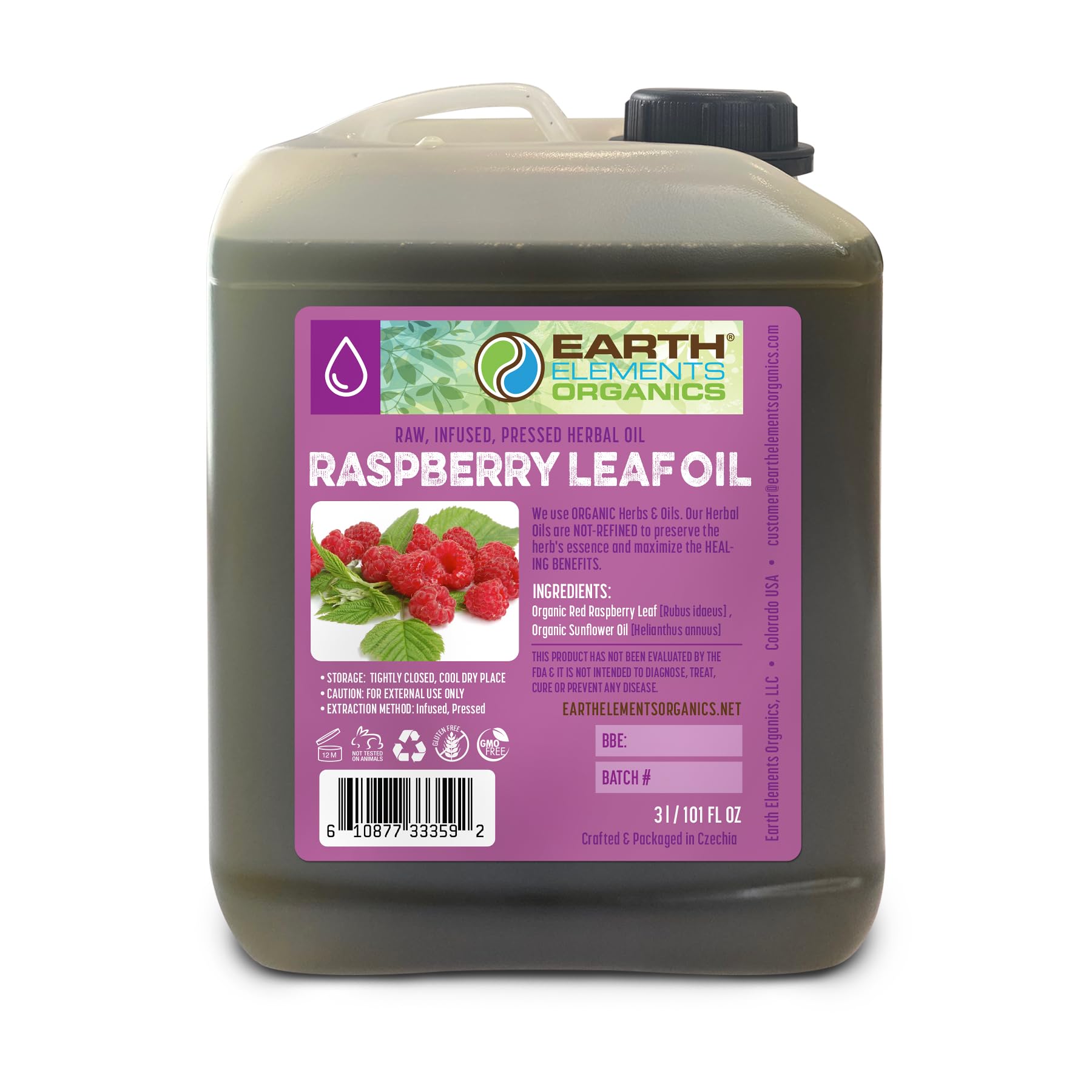 Organic Raspberry Leaf Oil - 100% Pure, Cold Pressed, Infused Herbal Oil for Skincare & Hair Care (1 fl.oz) - Natural Remedy for Glowing Skin & Healthy Hair - Perfect for DIY Beauty Recipes & Aromatherapy