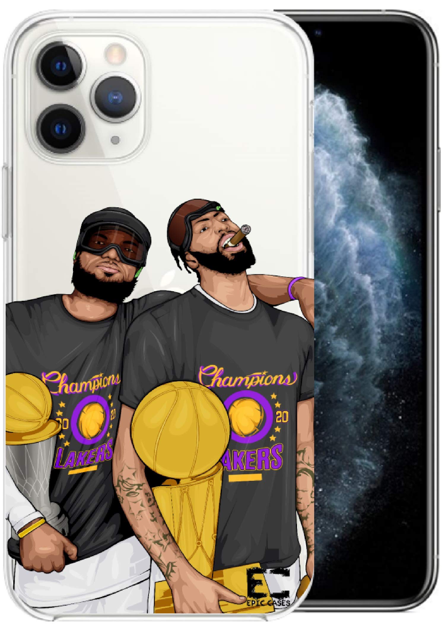 iPhone 13 Pro Case - Ultra Slim Clear TPU Cover with Wireless Charging | Lebron & AD Basketball Series | Shockproof Soft Protective Case for Apple iPhone 13 Pro - Perfect for Sports, Daily Use & Travel Protection