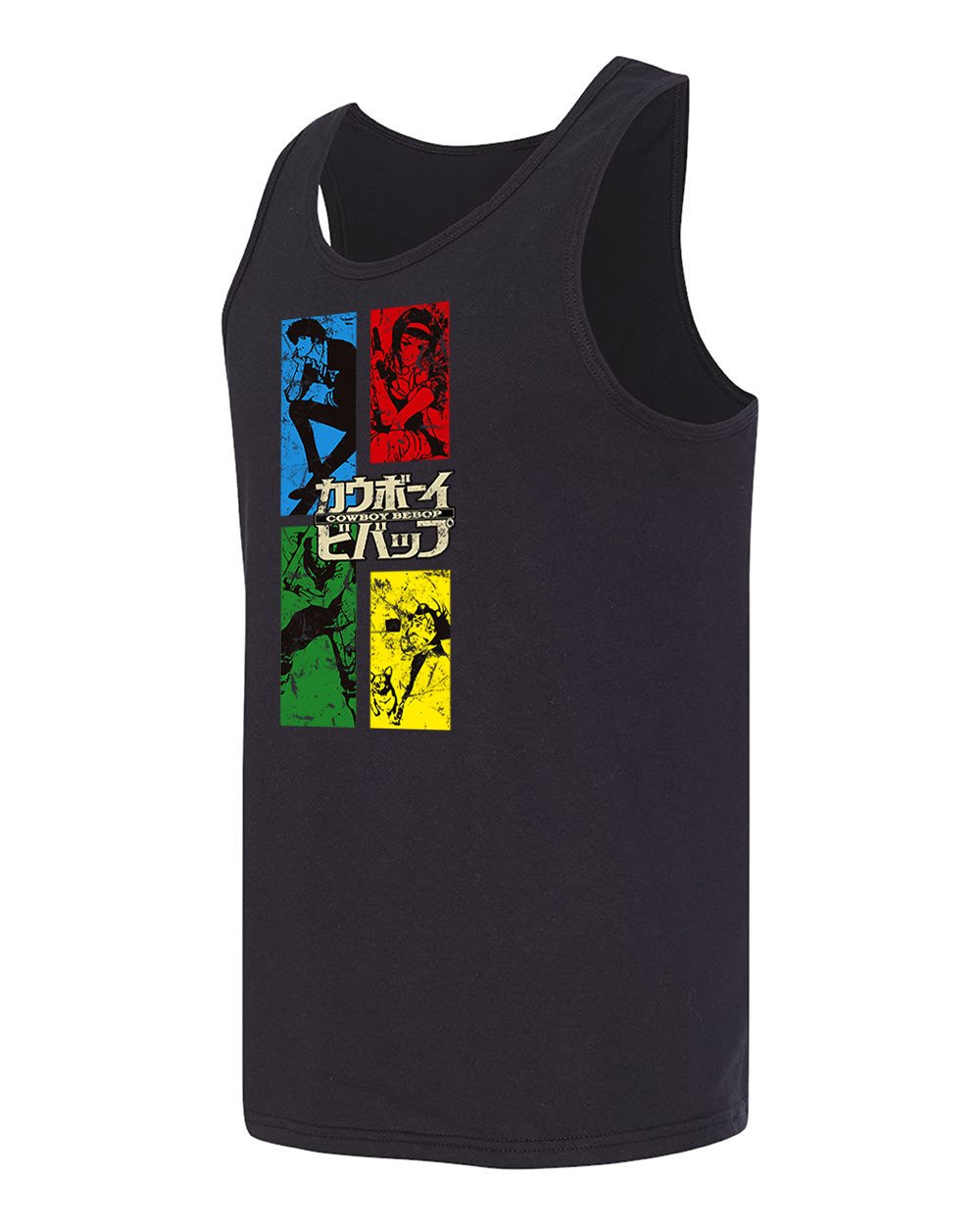 RIVEBELLA Anime Tank Top for Men - Cool Graphic Manga Crew Neck Tee with Cowboy Bebop Design | Perfect for Cosplay, Anime Conventions & Casual Wear