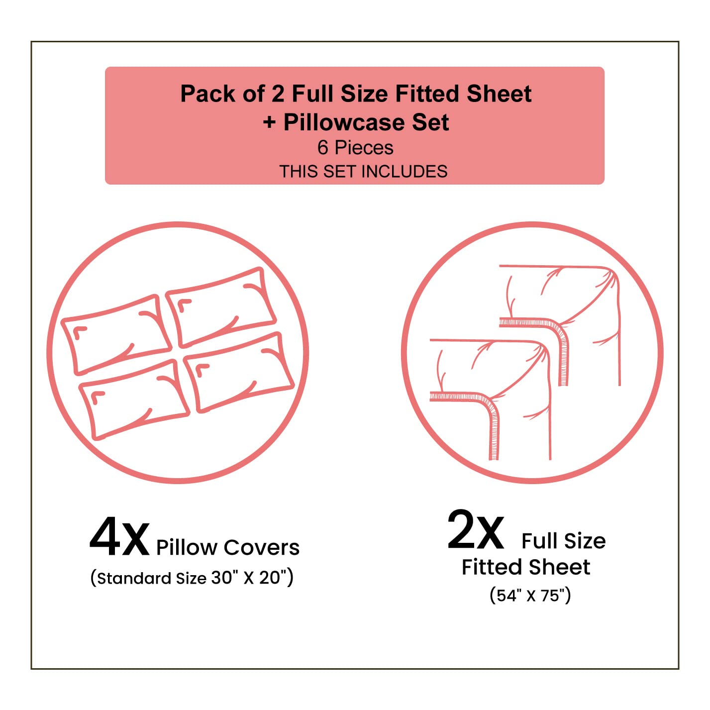 Lunarable 2-Pack Full Size Fitted Sheet & Pillow Sham Set - Owl Polka Dot Pattern (Red, Grey, Blue) | 4-Piece Bedding Decor Includes 2 Fitted Sheets & 4 Pillow Covers | Perfect for Kids Rooms, Nursery Decor & Themed Bedrooms