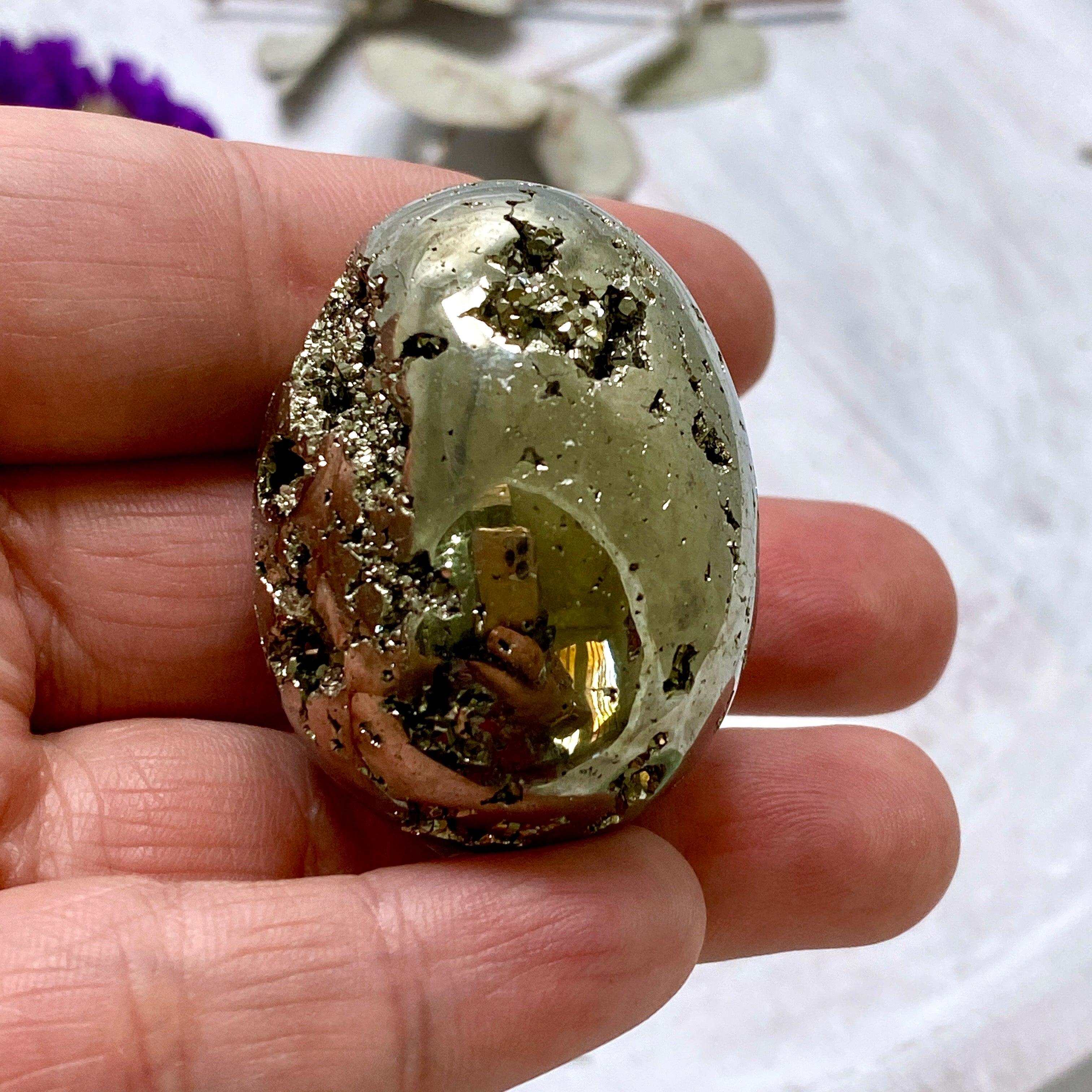 Premium Grade Pyrite Egg (A-Grade) - Natural Mineral Specimen for Home Decor, Feng Shui & Crystal Healing Collection | Perfect for Meditation, Gifts & Spiritual Practices