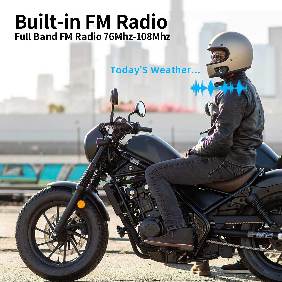 Motorcycle Helmet Bluetooth 5.0 with 8-Person Group Intercom, 6 Color Options, FM Radio, IPX67 Waterproof & DSP/CVC Noise Cancellation - Compatible with Snowmobile, ATV, Dirt Bike Riding | Perfect for Group Rides, Off-Road Adventures & Long-Distance Touring