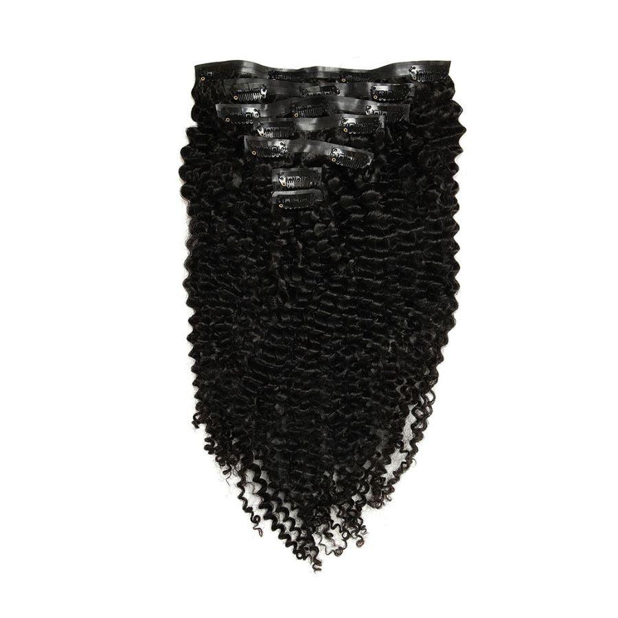 WOWANGEL Kinky Curly Seamless Clip-In Hair Extensions for Black Women - Natural Looking Human Hair Weft for Volume & Length - Perfect for Daily Wear, Parties & Special Occasions