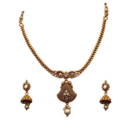 Antique Necklace-MN 137-WHITE