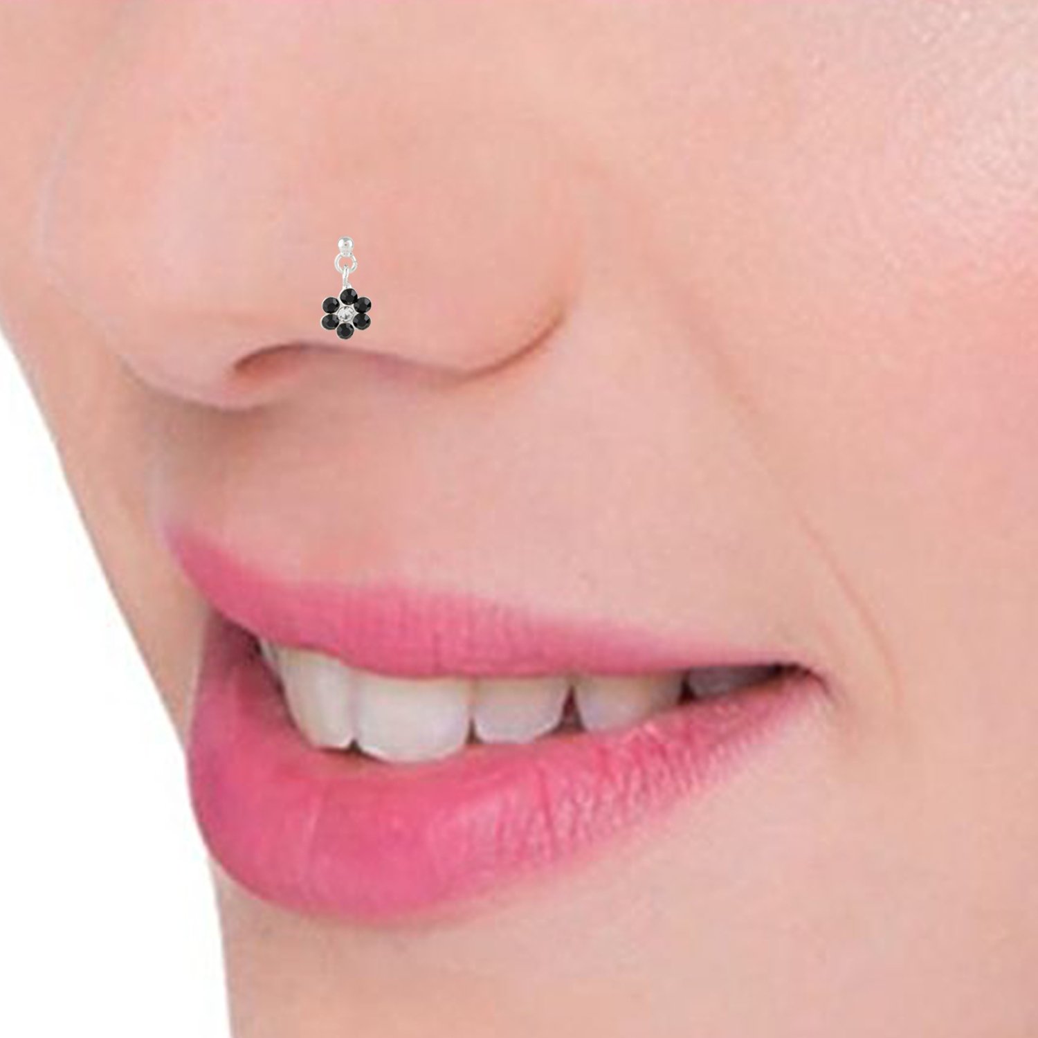 Stylish Flower Hanging Color Nose Pins for Women & Girls | Fashion Jewelry Accessories for Parties, Weddings & Festivals | Nemichand Jewels