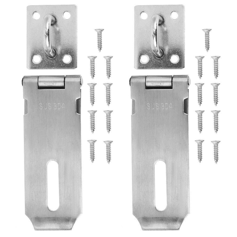 2PCS Stainless Steel Padlock Hasp & Door Clasp Latch Set - Heavy Duty Security Lock for Furniture, Cabinet, Drawer, Cupboard & Closet - Perfect for Home, Office & Storage Organization