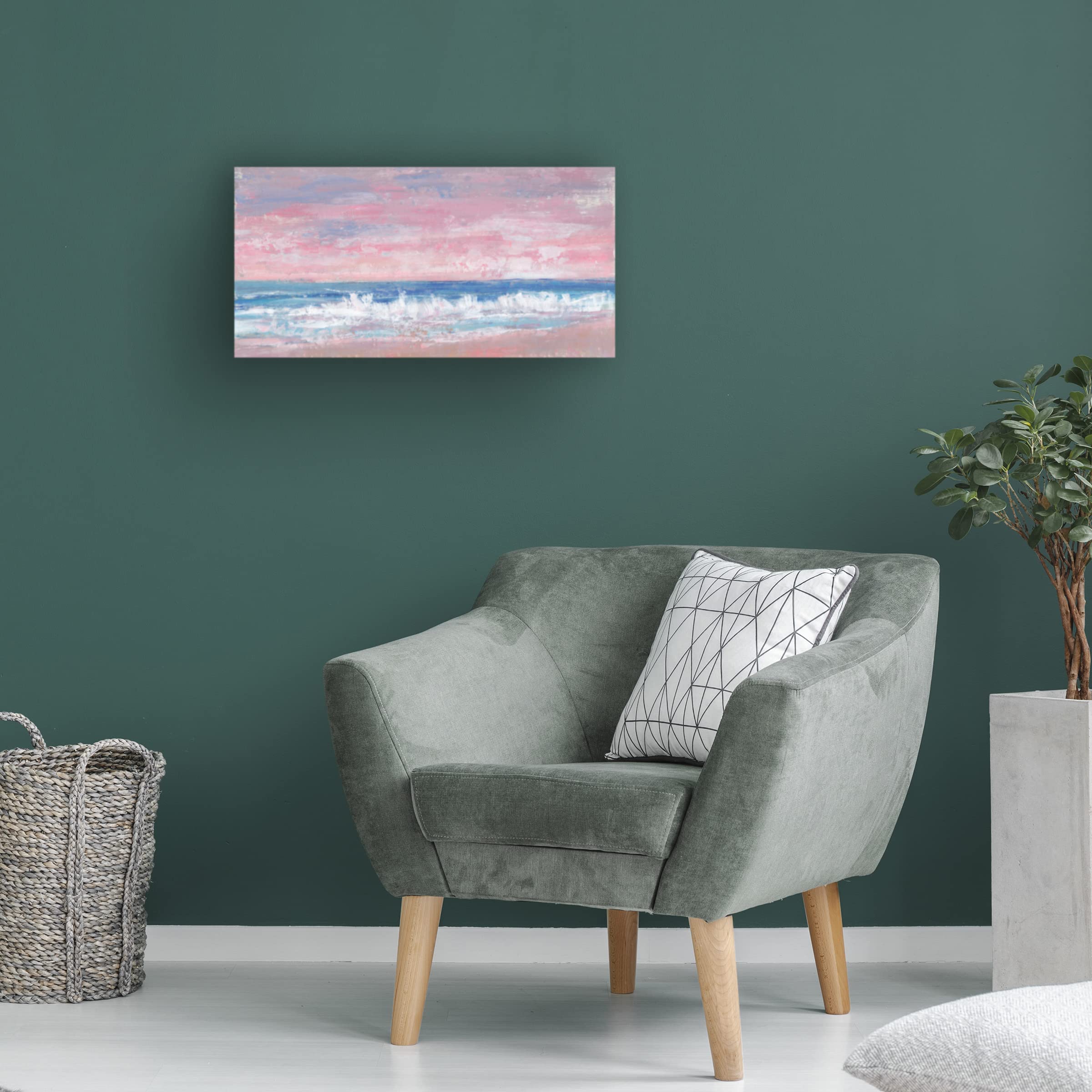 Trademark Fine Art 'Coastal Pink Horizon II' Canvas Wall Art by Tim OToole - Perfect for Beach House Decor, Living Room & Bedroom Wall Decor