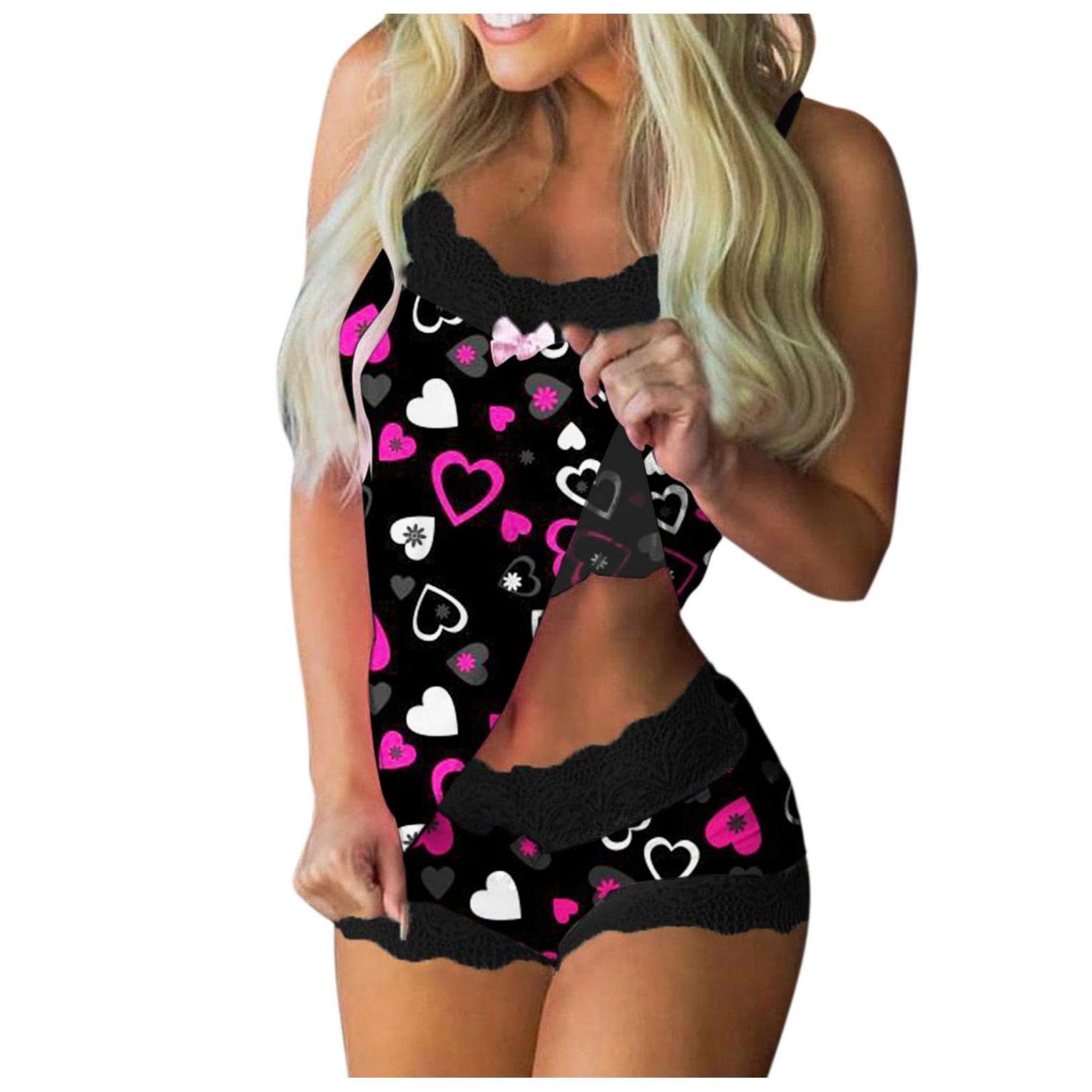 Gibobby Sexy Lingerie for Women - Floral Printed Lace Chemise Babydoll Sleepwear, Plus Size Lingerie Outfits for Romantic Nights & Boudoir Photography