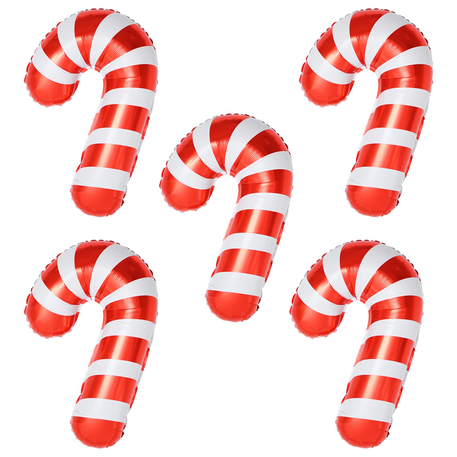 10Pcs Large Christmas Gingerbread Man & Red Candy Cane Foil Mylar Balloons - Helium Party Decorations for Winter, Holiday, Birthday & Baby Shower - Perfect for Christmas Tree Decor, Party Backdrops & Festive Home Decorations