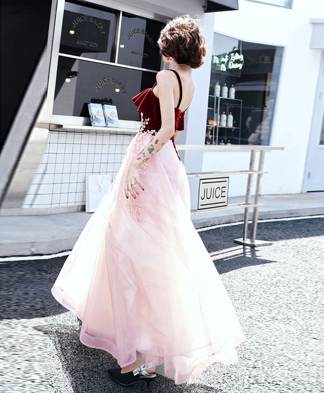 Elegant Pink Sweetheart Tulle Lace Long Prom Dress for Women - Formal Evening Gown for Homecoming, Wedding Guest & Special Occasions