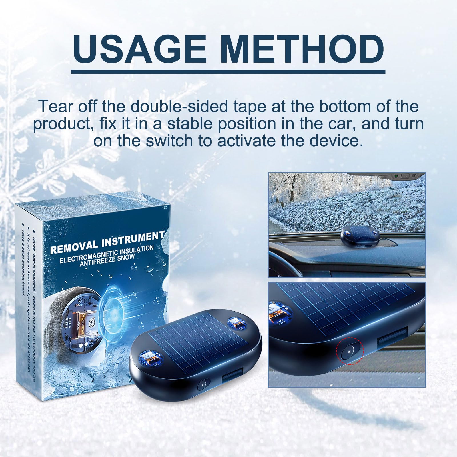 Car Windshield Deicer - Electromagnetic Snow Removal & Anti-Ice Device for Auto Glass | Quick Winter Defroster for Cars, Trucks & SUVs | Perfect for Cold Weather & Frosty Mornings