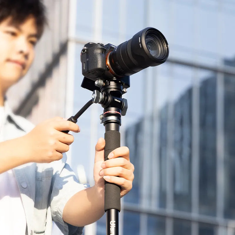Ulanzi U 190 Pro Fluid Video Head Tripod Mount - Professional 360° Smooth Pan/Tilt Head for DSLR Camera, Smartphone, Action Cam - Perfect for Vlogging, Travel Filming & Live Streaming