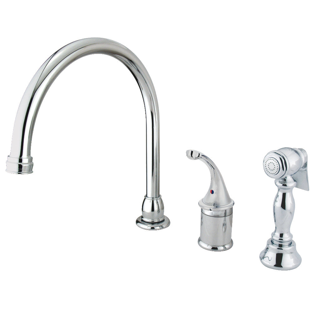 Kingston Brass KB3815GLBS Widespread Kitchen Faucet - Oil Rubbed Bronze Finish, High Arc Spout, Dual Handle Design for Modern Kitchens | Perfect for Sink Cleaning, Cooking & Dishwashing