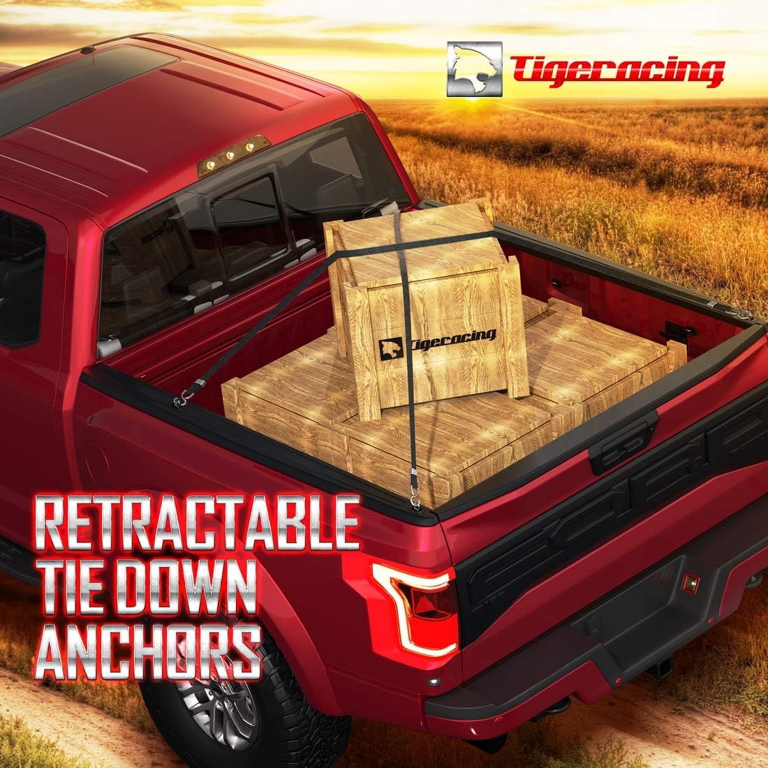 Retractable Truck Bed Tie Down Anchors - Heavy Duty 3000 LBS Capacity All Metal D-Ring (4 Pack) - Perfect for Securing Cargo in Pickup Trucks & Trailers