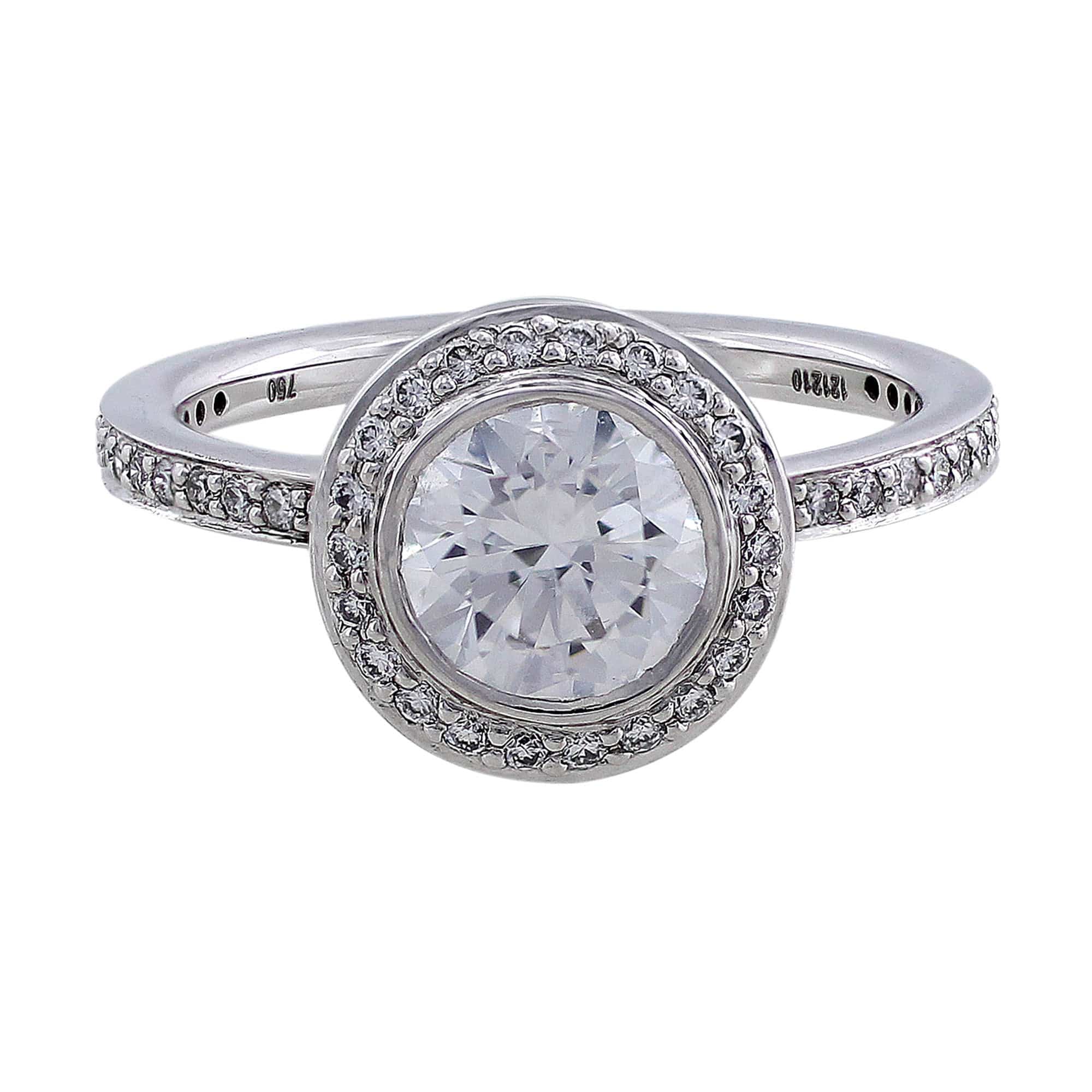 18K White Gold Endless Love Bezel Set Solitaire Diamond Ring for Women - Perfect for Engagement, Wedding & Anniversary Gifts