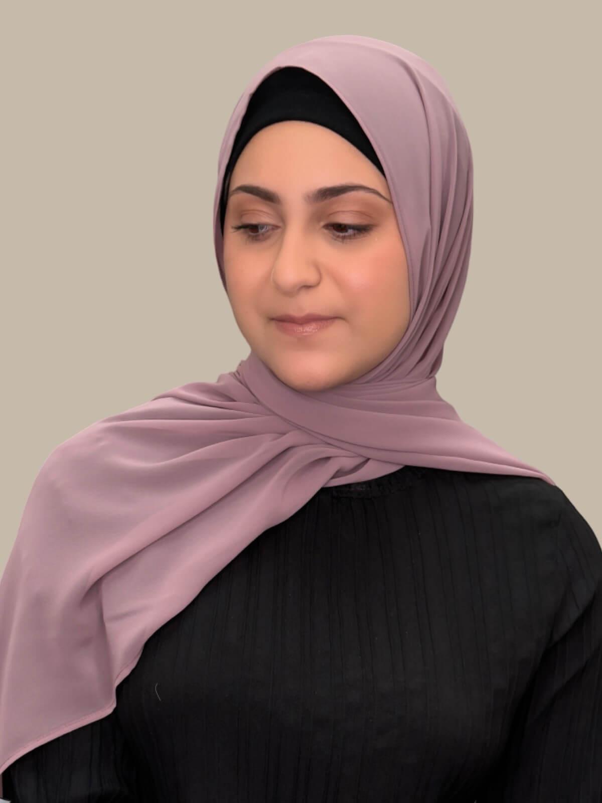 Luxury Chiffon Hijab Scarf for Women - Soft Modish Orchid Print Headscarf - Perfect for Daily Wear, Prayer, and Special Occasions