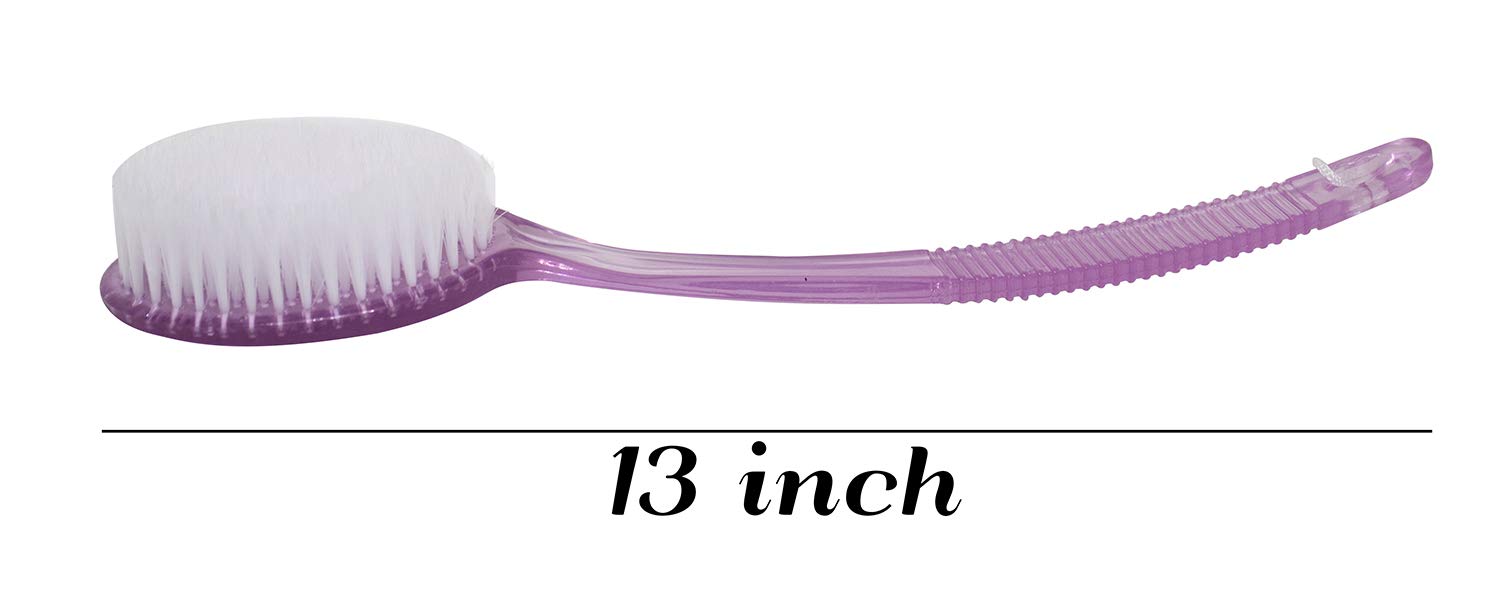 Long Handle Bath Brush with Soft Bristles - Exfoliating Body Scrubber for Men & Women - Back Scrubber for Shower & Bath - Pink (Pack of 1) - Perfect for Deep Cleansing & Skin Exfoliation